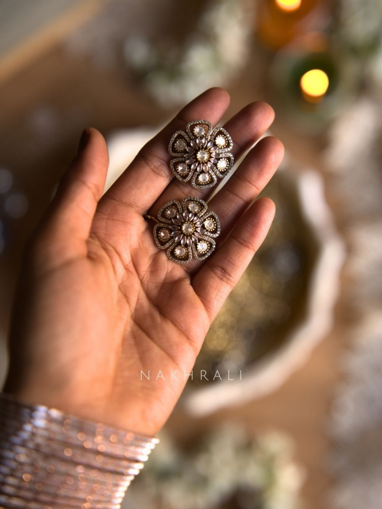 Image of Florielle Pink Floral Stud Earrings