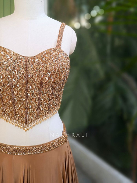 Briona Sequin and Beadwork Corset Lehenga Set