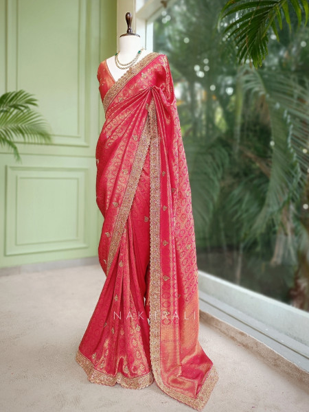 Aaradhya Red Heritage Saree