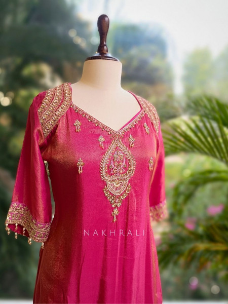 Kesar Gul Magenta Zardozi Skirt Suit Set