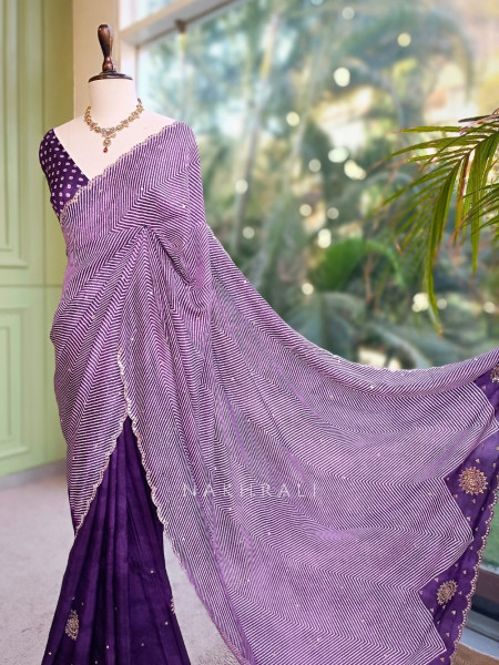 Noorani Bandhan Purple Georgette Saree