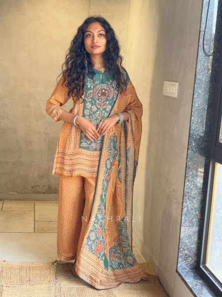 Virelle Yellow Printed Suit Set