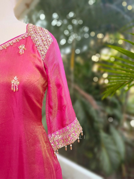 Kesar Gul Magenta Zardozi Skirt Suit Set