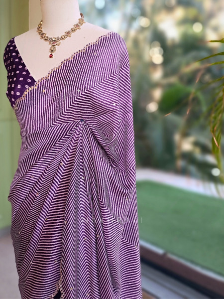 Noorani Bandhan Purple Georgette Saree