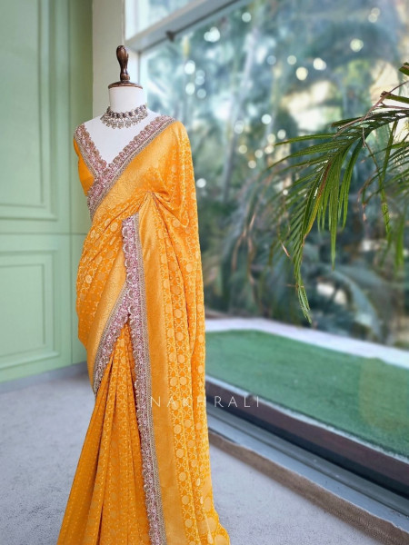Rangini Yellow border Weave Saree