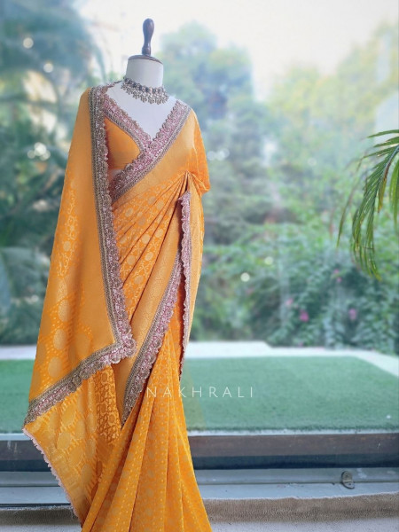 Rangini Yellow border Weave Saree