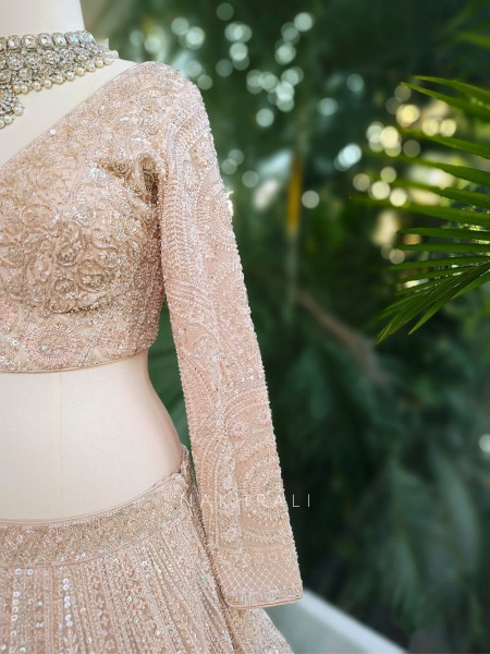Aavira Lilac Pink Sequin Embroidered Bridal Lehenga
