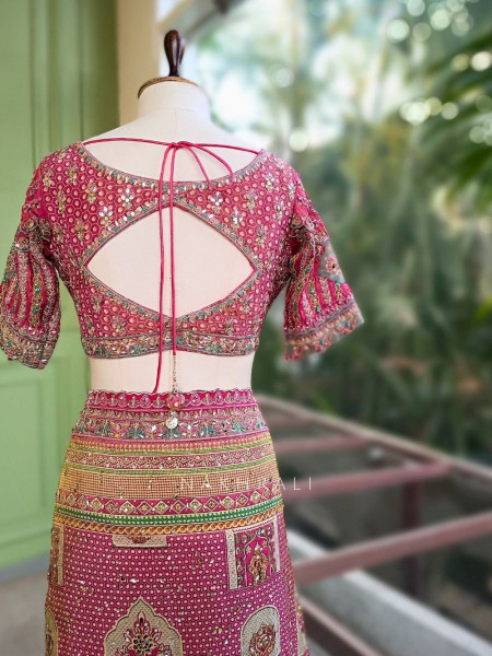 Prisha Pink Printed Saree with Sequin Work