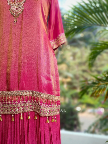 Kesar Gul Magenta Zardozi Skirt Suit Set