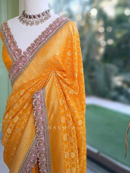 Rangini Yellow border Weave Saree