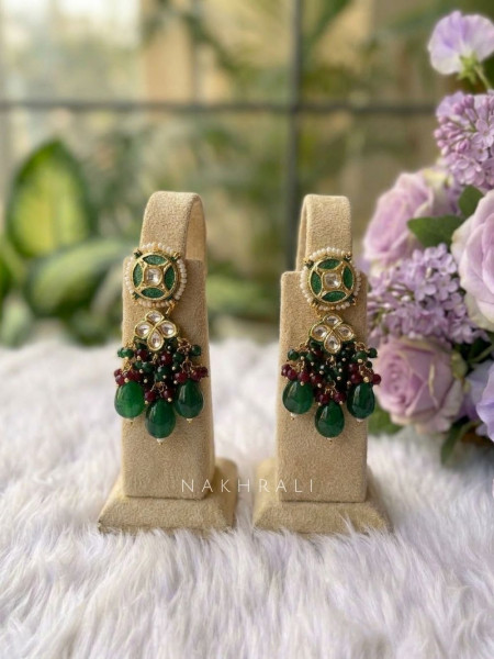 Rajshree Assorted Colour Necklace Set with Mirror & Bead Drop Work