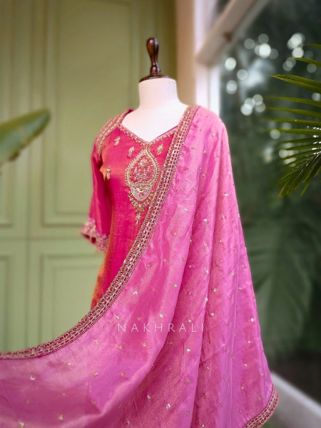 Kesar Gul Magenta Zardozi Skirt Suit Set