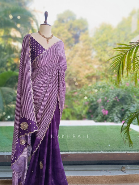 Noorani Bandhan Purple Georgette Saree