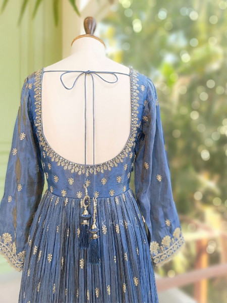 Aurelia Blue Sequin Embroidered Anarkali Set