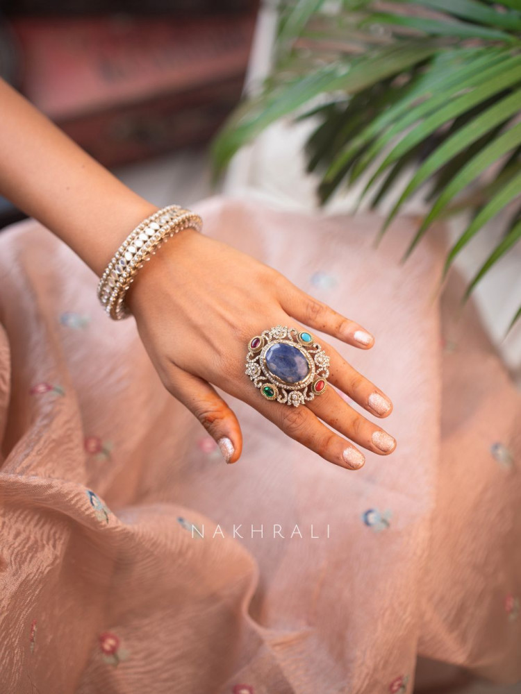 Image of Noorani Blue Stone Adjustable Ring