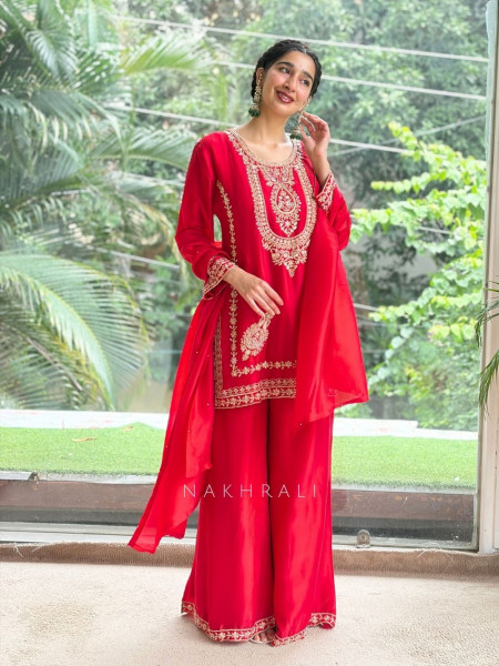 The Nizam Bib Red  Suit Set