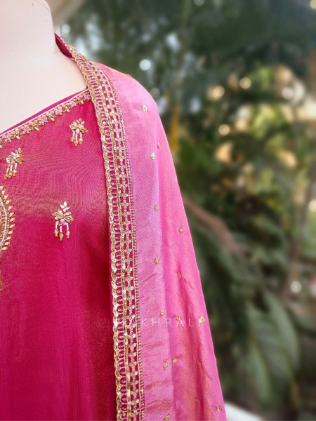 Kesar Gul Magenta Zardozi Skirt Suit Set