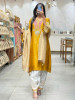 Resham Rang Mustard Silk Blend Farshi Suit Set With Zari, Zardozi &amp; Resham Embroidery