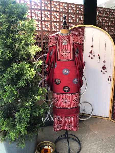 Ruby Maroon Modal Dress Material Set with Basic Print