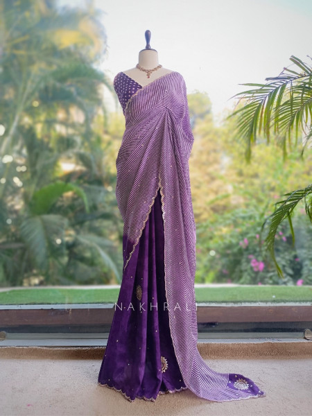 Noorani Bandhan Purple Georgette Saree