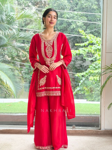 The Nizam Bib Red  Suit Set