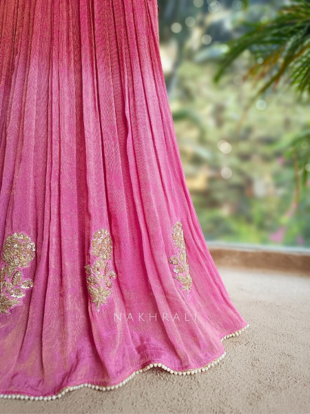 Kesar Gul Magenta Zardozi Skirt Suit Set