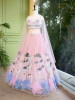 Enchanted Bloom Pink Net Lehenga with Sequin &amp; Floral Embroidery