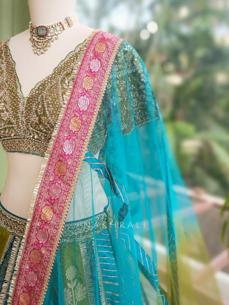 Chromatic Weave Multicolor Kalidar Lehenga Choli