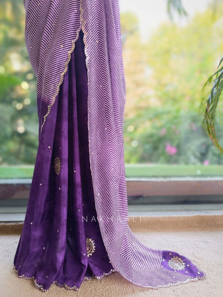 Noorani Bandhan Purple Georgette Saree