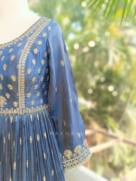 Aurelia Blue Sequin Embroidered Anarkali Set