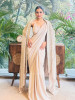 Serenara Beige Drape Saree with Embellished Cape