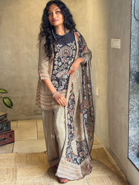 Virelle Black Printed Suit Set