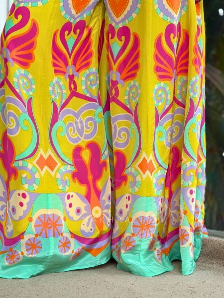 Elina Yellow Embellished Indo-Western Jumpsuit