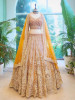 Golden Flare Orange Lehenga with Thread and Sequin Work