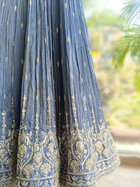 Aurelia Blue Sequin Embroidered Anarkali Set