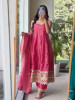 Utsavi Magenta Anarkali Suit Set With Bandhani, Gota Patti &amp; Scalloped Zari Work