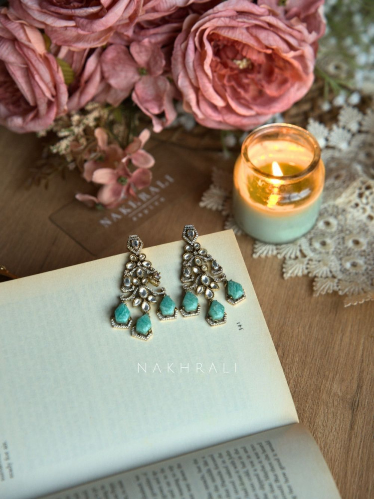 Image of Veloura Aqua Heirloom Drop Earrings