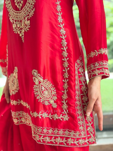The Nizam Bib Red  Suit Set