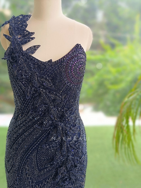 Opal Dawn Blue Gown with Stone, Sequin & Cut Dana Work