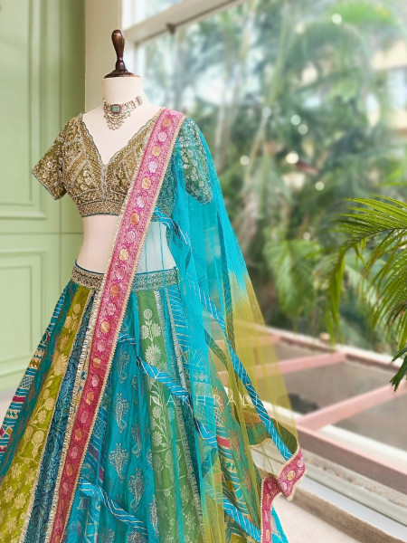 Chromatic Weave Multicolor Kalidar Lehenga Choli