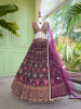 Gulaal-e-Firdaus Purple Green Lehenga Set Embroidery &amp; Mirror Work