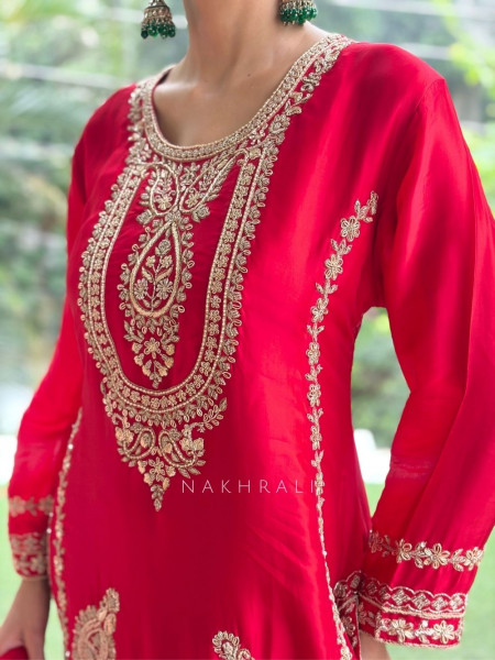 The Nizam Bib Red  Suit Set