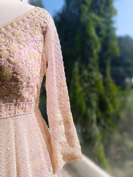 Elvya Purple Embroidered Achkan Lehenga Set