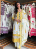 Serene Earth Yellow Crochet Palazzo Suit