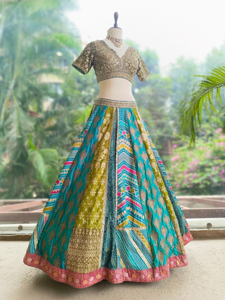 Chromatic Weave Multicolor Kalidar Lehenga Choli