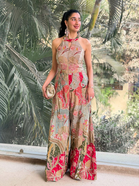 Vanika Multicolor Jumpsuit with Sequin and Zari Work