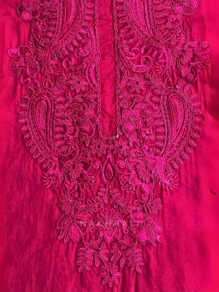 Gul Magenta Embroidered Dress Material