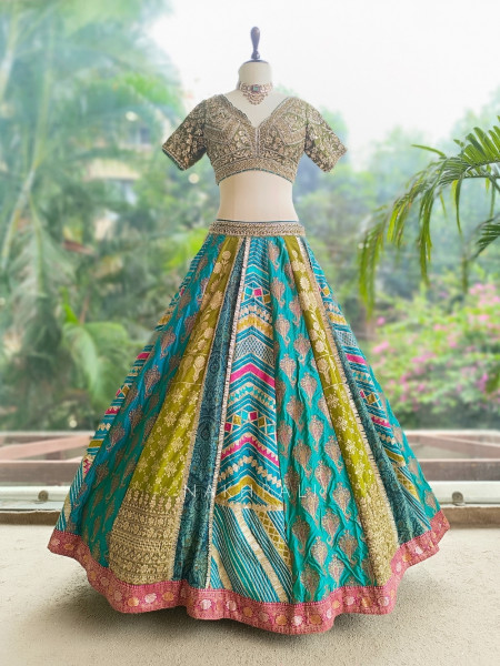 Chromatic Weave Multicolor Kalidar Lehenga Choli