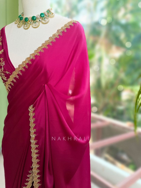 Stellar Wine Saree with Running Blouse