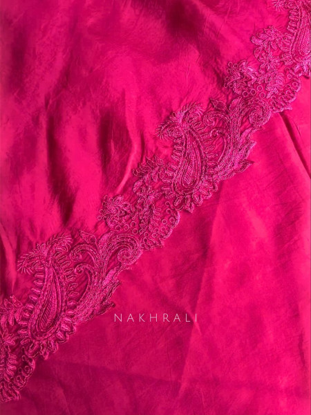 Gul Magenta Embroidered Dress Material